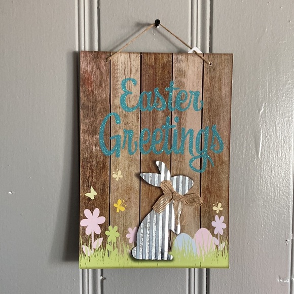 2/$20 NWT Beautiful Glittered Easter Blessings Die Cast Metal 🐇 Decoration Sign - Picture 15 of 17
